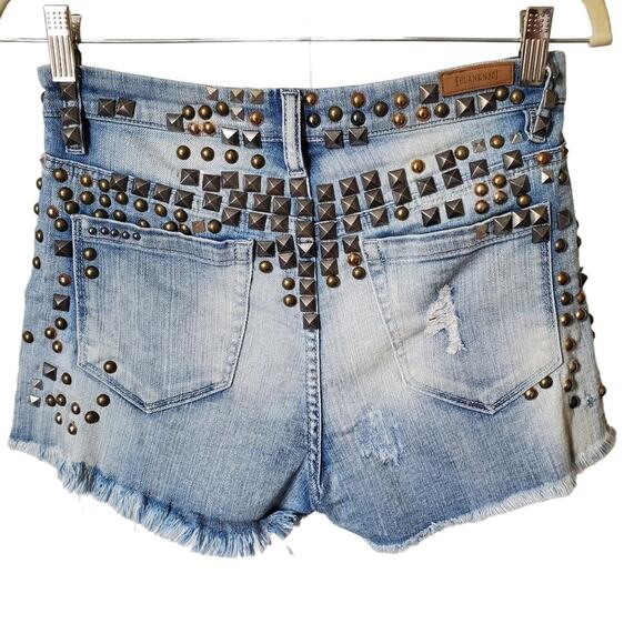 Blank NYC Studded Cut off High Rise Jean Shorts 26 Grunge punk - Picture 6 of 12